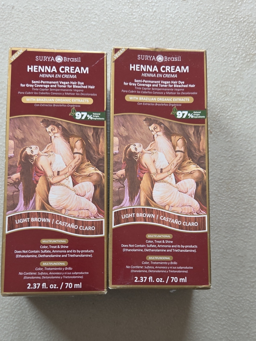 🔥🔥2 Bundle Henna Cream Hair Dye - Light Brown